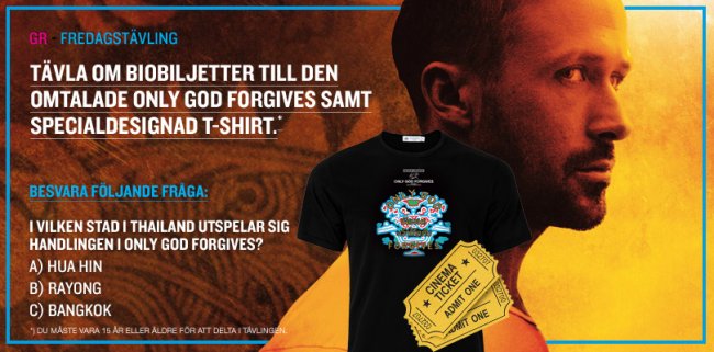 Vinn biobiljetter till Only God Forgives