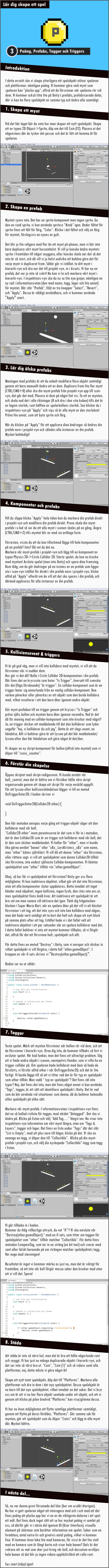 Lär dig skapa ett spel #3 - Poäng, Prefabs, Taggar och Triggers