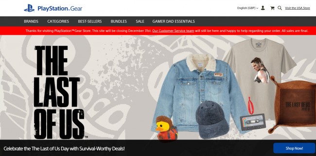 Officiella Playstation Gear-butiken bekräftar att den stänger i december