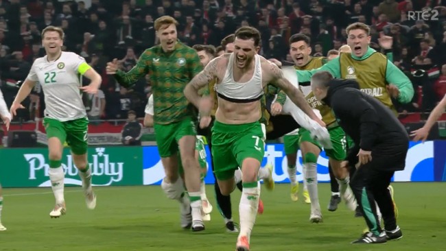 Återupplev det heroiska ögonblicket när Troy Parrott fullbordar en comeback och gör hattrick för att ta Irland till VM-slutspelet