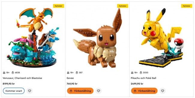 Lego har visat upp sina första Pokémon-byggsatser