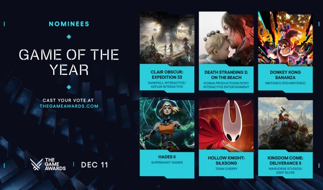 Här är alla nomineringar till The Game Awards 2025