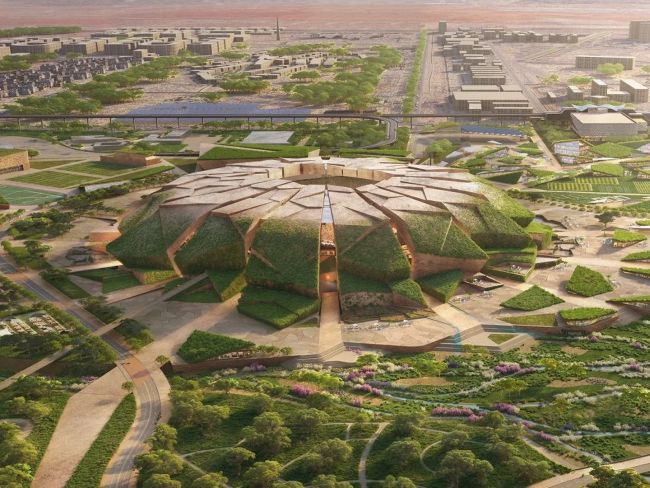 Saudiarabien presenterar den förvånansvärt naturinspirerade stadion som kommer vara värd för VM 2034