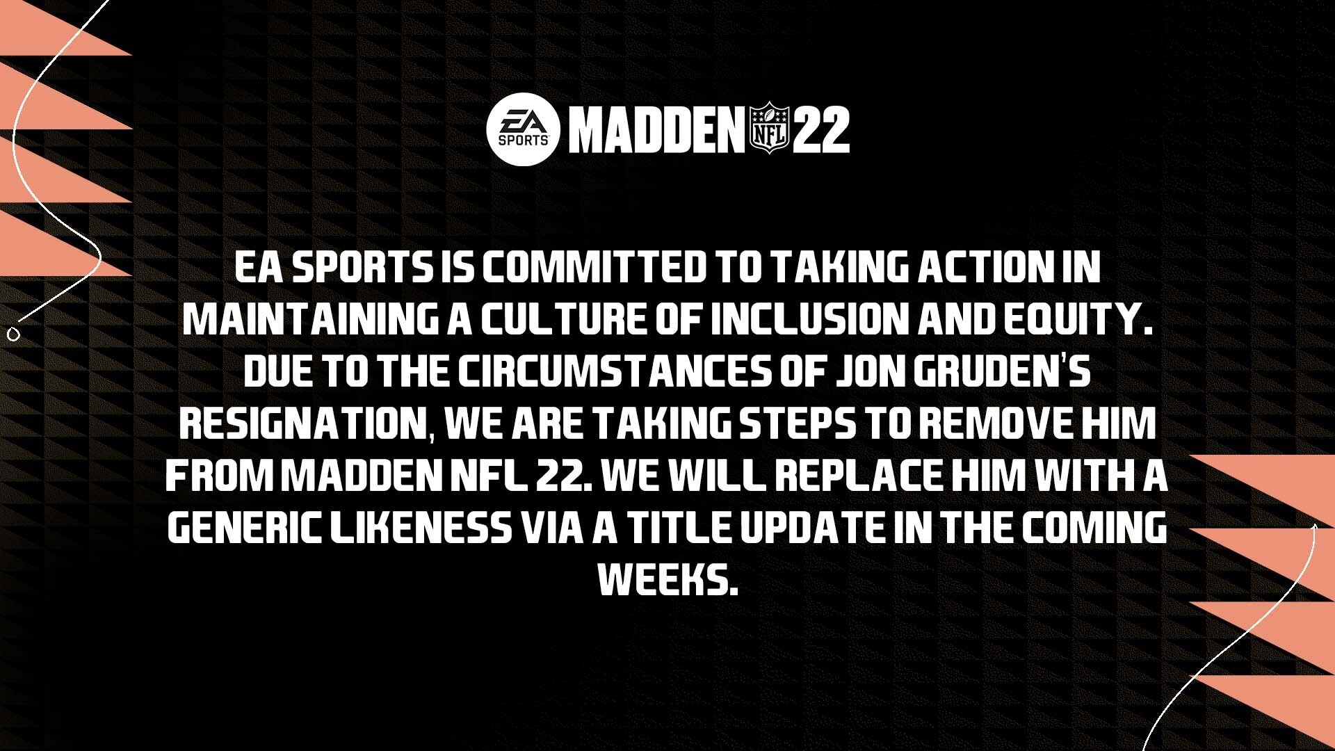 EA tar bort NFL-tränare från Madden NFL 22 efter skandal