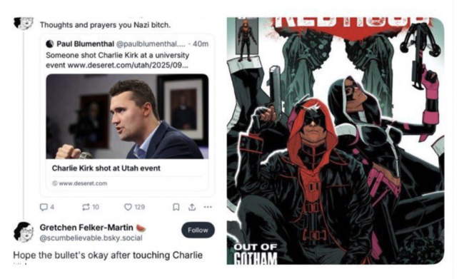 DC lägger ned Red Hood med omedelbar verkan efter att författaren firat Charlie Kirks död