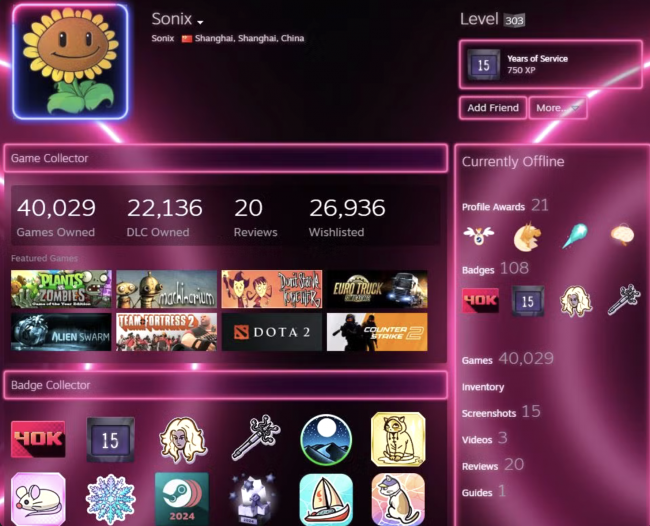 Användare slår rekord - är först ut att äga 40 000 spel på Steam