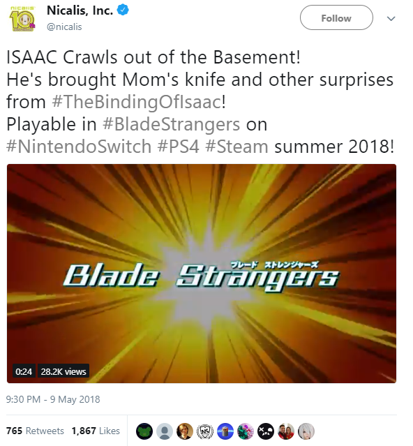 Blade Strangers rekryterar Isaac från Binding of Isaac