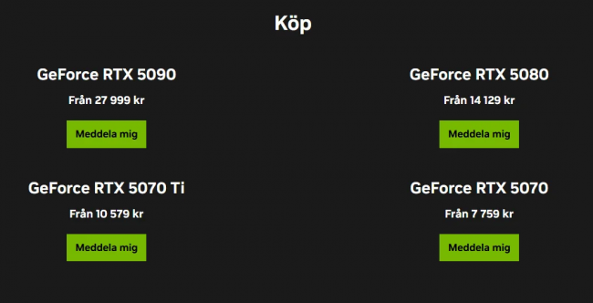 Nvidia presenterar Geforce RTX 5000-serien