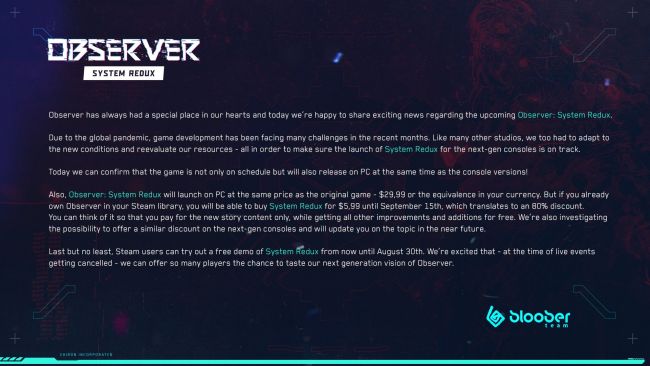 observer system redux steam