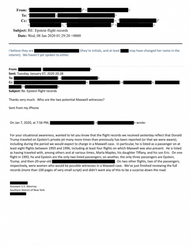 Trump flög åtta gånger med Epstein-jet på 1990-talet, visar nyligen publicerade filer