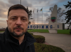 Zelensky bes&ouml;ker trupper n&auml;ra Zaporizjzja