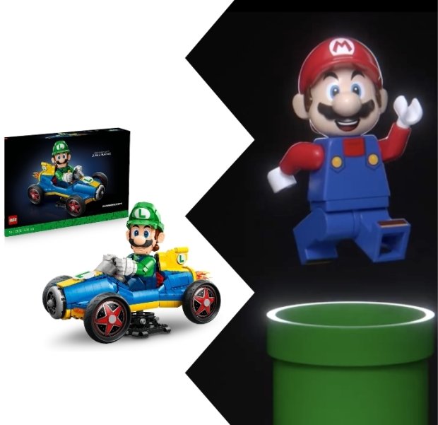 Luigi & Mach 8 och Mario minifigur
